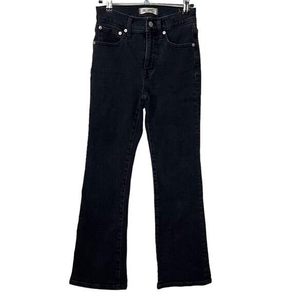 Madewell Cali Demi Boot Jeans Black Starkey Wash Women’s Size 25 Cropped Flare - Picture 2 of 13